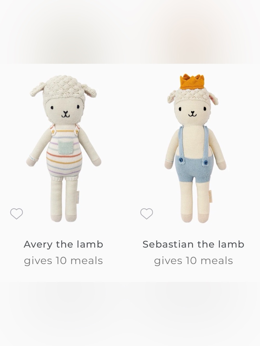 Sebastian the Lamb Plush in Cream and Blue with Mustard Crown